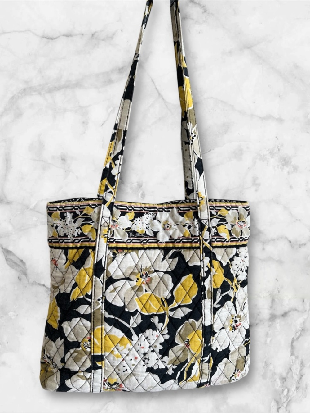 Vera Bradley 2 Pc Holiday Tote Cosmetic Bag Dogwood Pattern Retired Floral - Picture 4 of 16